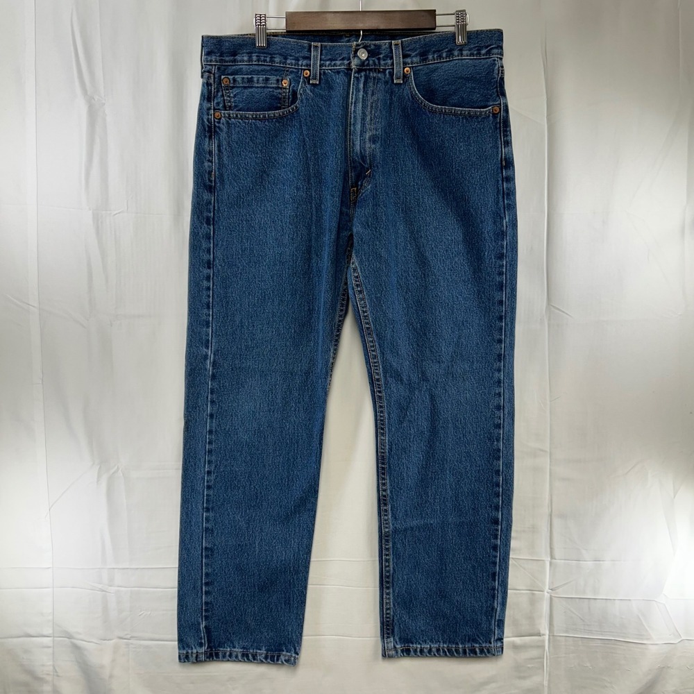 Levis 505 Regular Fit Jeans Mens 36x30 Blue Straight Leg Denim 00505-4886